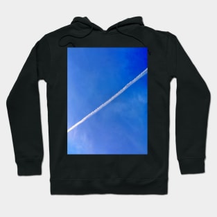 Contrail in a Bright Blue Sky Hoodie